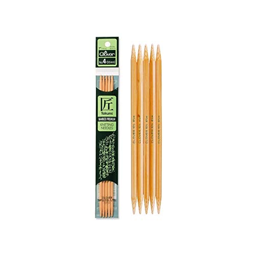 Clover 72683 Bamboo Double Point Knitting Needles 7 in. 5-Pkg-Size 4