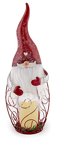 Boston International Christmas LED Candle with Holder, 18-Inches, Jolly Gnome