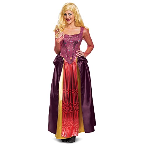 Disguise womens Sarah Sanderson Costume, Deluxe Official Hocus Pocus Sarah Dress Adult Sized Costumes, As Shown, Women s Size Small 4-6 US