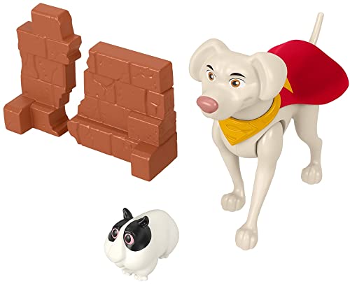 Fisher-Price DC League of Super-Pets Hero Punch Krypto, figure set with dog character and accessories for preschool pretend play ages 3 years and up