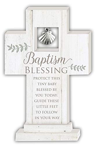 Cathedral Art Standing Cross - Baptism Blessing, Multicolored