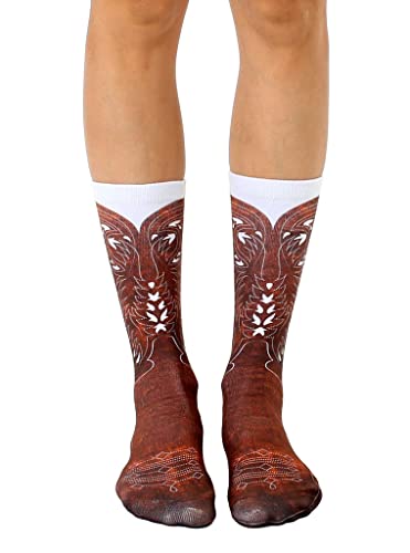 Living Royal 4505C Cowboy Boot Crew Socks, 13-inch Length