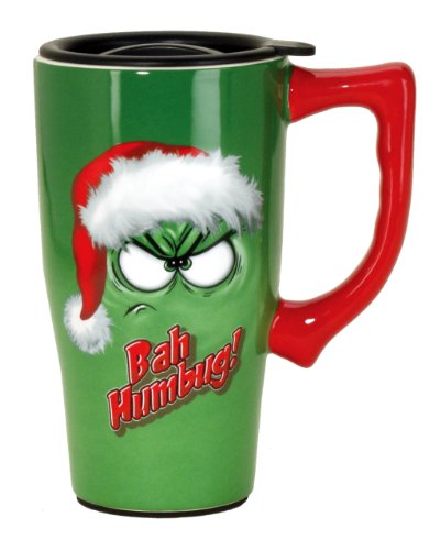 Spoontiques Bah Humbug Travel Mug, Green