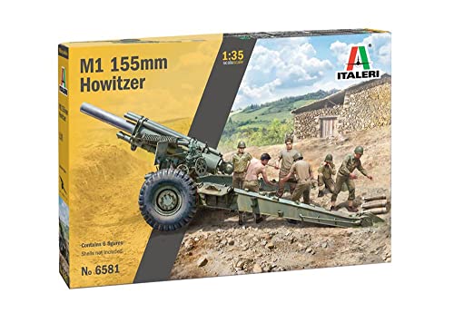 MRC Italeri 6581 M1 155 mm Howitzer 1/35 Scale Plastic Model Kit with Six Figures