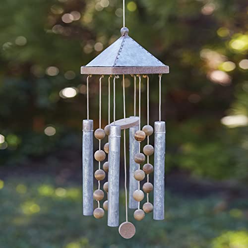 CTW Colonial Tin Works 440210 Wood and Metal Wind Chime, 18-inch Height