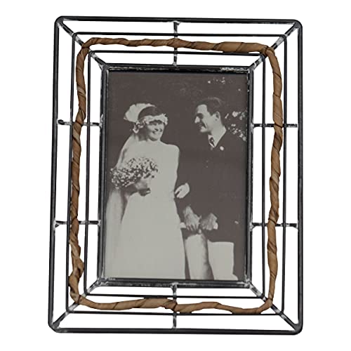 Foreside Home & Garden Black Antiqued Wire 4x6 Inch Metal Decorative Picture Frame