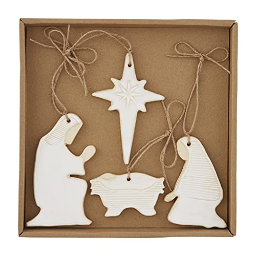 Mud Pie Nativity Boxed Christmas Ornament Set, 9-inch