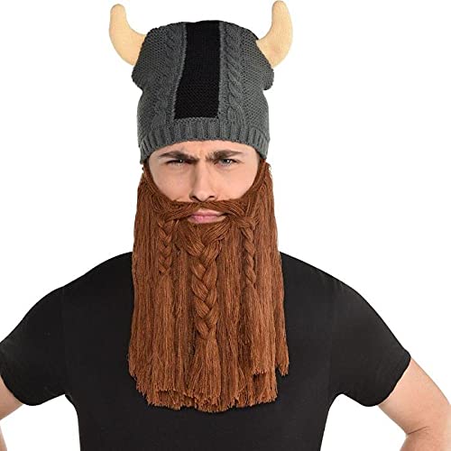 Amscan Viking Hat with Beard Costume Accessory | 1 Pc.