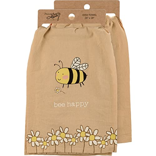 Primitives by Kathy 112135 Kitchen Towel Bee Happy, 28-inch