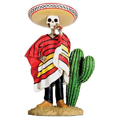 Pacific Trading Dod Bandito Mexican Bandit with Cigar Skeleton Outlaw Sculpture