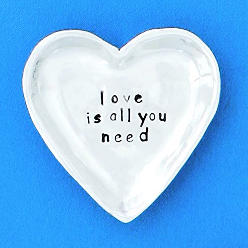 Basic Spirit Love is All You Need Small Pewter Trinket Dish in Custom Gift Box