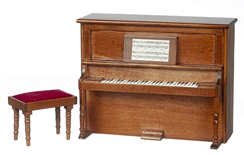 Aztec Imports Miniature Upright Piano with Stool Sold at Miniatures