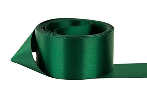 Ribbon Bazaar Double Faced Satin 1-1/2 inch Hunter 50 Yards 100% Polyester Ribbon