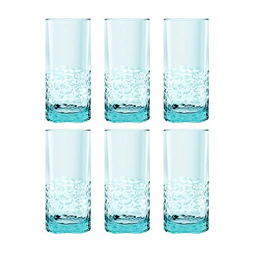 TarHong Cube Highball Glass, 15 oz, Premium Plastic, Set of 6