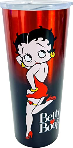 Spoontiques - Betty Boop Stainless Travel Mug - Insulated Travel Mugs - Stainless Steel Drink Cup‚ÄØwith Travel Lid and Sliding Lock - Holds Hot and Cold Beverages