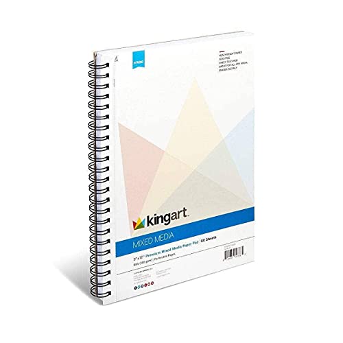 Kingart Side Spiral Mixed Media Pad 9"X12" -60 Sheets