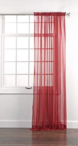 Belle Maison Stylemaster Elegance Sheer Voile, 60" X 84" | Panel, Claret