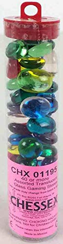 Chessex Game Pieces Translucent Mixed Colors (40)