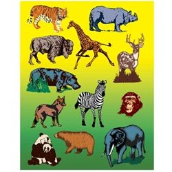 Hygloss Products 18251 Wild Animals Stickers Teaching Material (18251)