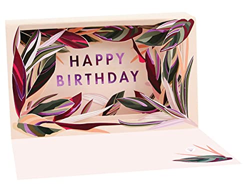 Up With Paper D015 Birthday Leaves Greeting Card, 6.5-inch Length