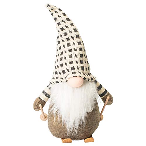 Napco Skiing Snow Santa Gnome Medium 13 Inch Stuffed Christmas Tabletop Decoration