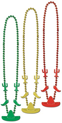 Beistle Fiesta Beads (asstd gold, green, red; internet friendly) Party Accessory (1 count)