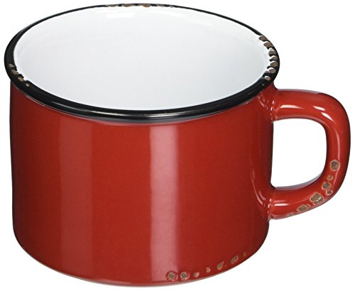 Abbott Collection Enamel Look Stoneware Cappuccino Cup, Red