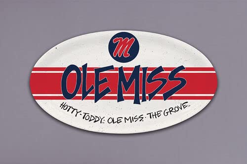 Magnolia Lane University of Mississippi Ole Miss Football Heavyweight Melamine Oval Platter, 12.25-inch Length, Kitchen Accessories