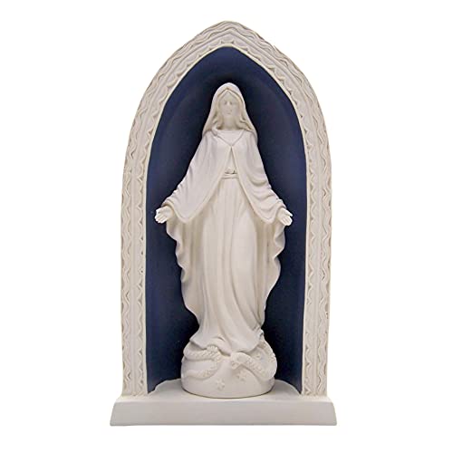Roman 21657 Della Robbia Our Lady of Grace Statue, 10.25-inch Height, Resin and Stone Mix