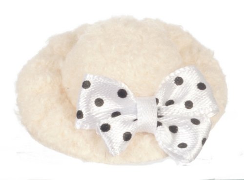 Aztec Imports Dollhouse Miniature 1:12 Scale White Velvet HAT G8077