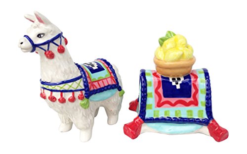 Blue Sky Clayworks Clayworks Lemon Llama Salt & Pepper Set, Multicolor