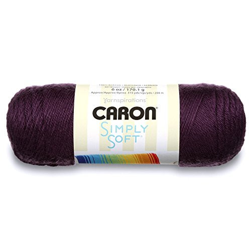 Spinrite Yarns (CA) Caron Simply Soft Solids Yarn, 6oz, Gauge 4 Medium, 100% acrylic - Purple - Machine Wash & Dry