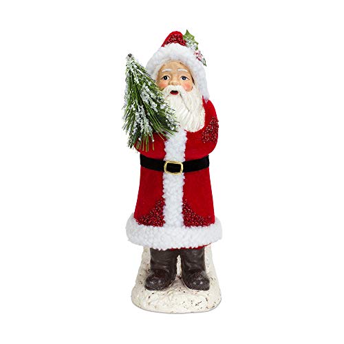 Melrose 83290 Paper Pulp Santa Figurine, 12.25-inch Height