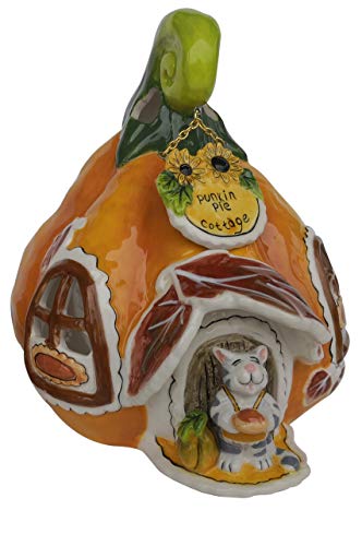Blue Sky Clayworks Clayworkss Pumpkin Cottage Candle House-Large, Multi