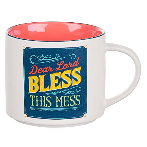 Bless Your Soul Novelty Mug, Dear Lord Bless This Mess, Microwave/Dishwasher Safe, 18oz, White Ceramic