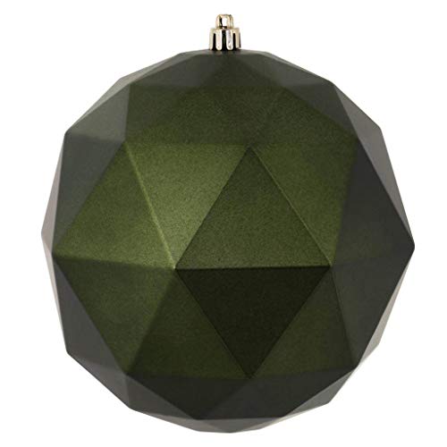 Vickerman 468593-6" Moss Green Matte Geometric Ball Christmas Tree Ornament (4 pack) (M177464DM)