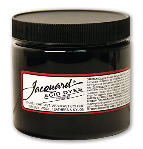 Jacquard Acid Dye for Wool, Silk and Other Protein Fibers, 8 Ounce Jar, Concentrated Powder, Russet 616