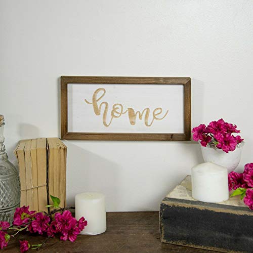 VIPSSCI Wooden Home Sign Wall Mounted Decorative Word Art Sign with Wood Frame Decor