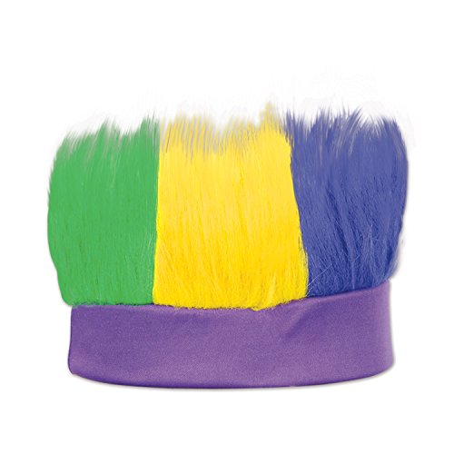 Beistle 60277-GGP Green, Gold, Purple Hairy Headband