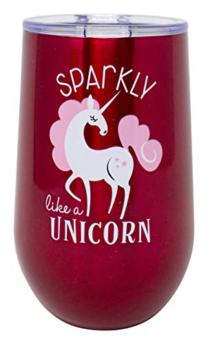 Boston Warehouse Unicorn Stainless Steel Insulated Stemless Wine Tumbler, 16 ounce