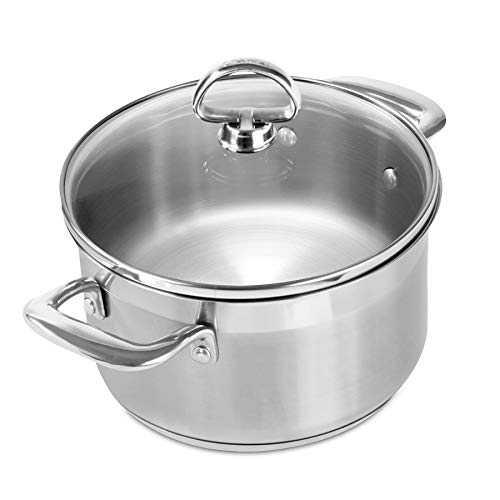 Chantal SLIN32-160 Induction 21 Steel Soup Pot with Glass Tempered Lid (2-Quart)