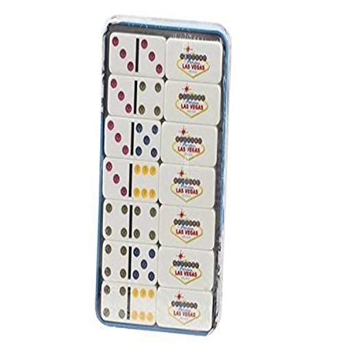 CHH LV2521TN Double 6" Welcome to Las Vegas Domino Tiles in Tin Box, Multicolor