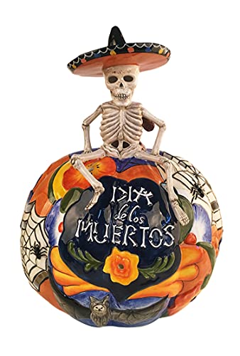 Blue Sky Clayworks 20698 Talavara Skeleton Pumpkin Figurine