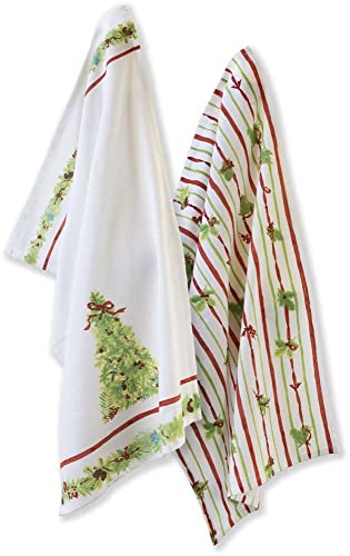 Boston International Cotton Kitchen Dishcloth Tea Towels, Set of 2, 28 x 18-Inches, Peace Tree