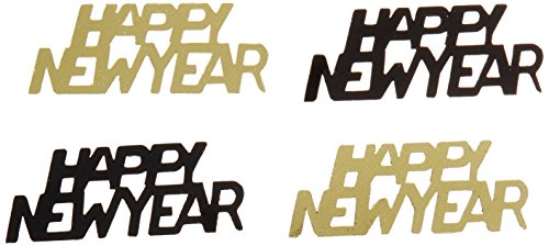 Beistle Happy New Year Fanci-Fetti (black & gold) Party Accessory  (1 count) (.5 Oz/Pkg)