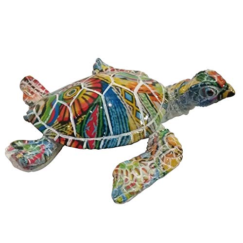 Beachcombers B22758 Small Resin Tile Turtle Figurine, 3.94-inch Length