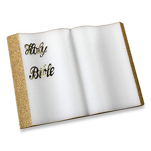 FloraCraft Styrofoam Bible Gold Edges and Letters, 12 by 8 by 1.5-Inch, White