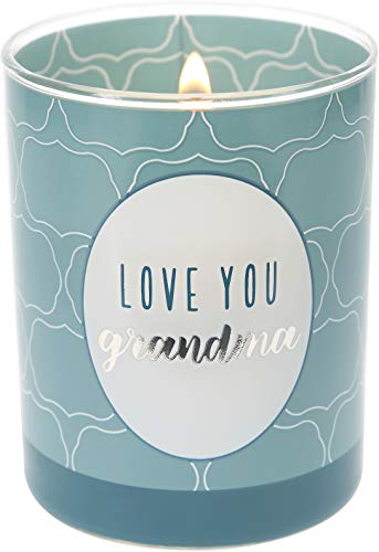 Pavilion Gift Company Love You Grandma-7 Oz Blue Glass Candle-Serenity Fresh Cotton Scent