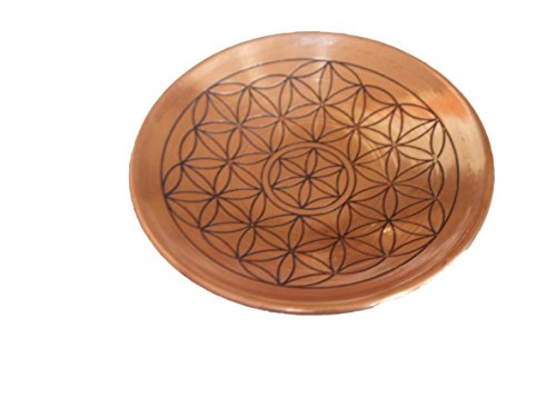 Kheops International Engraved Flower of Life Copper Geomtric Plate with Gift Card