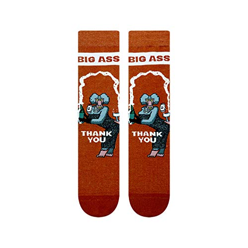 InStitches BooSocki Big Ass Thank You Funny Monkey Pop Culture Unisex Crew Sock, Medium